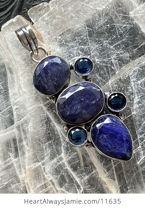 Sapphire Blue Stone Crystal Pendant - #YlYBlyG8AKg-1