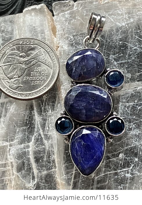 Sapphire Blue Stone Crystal Pendant - #YlYBlyG8AKg-6