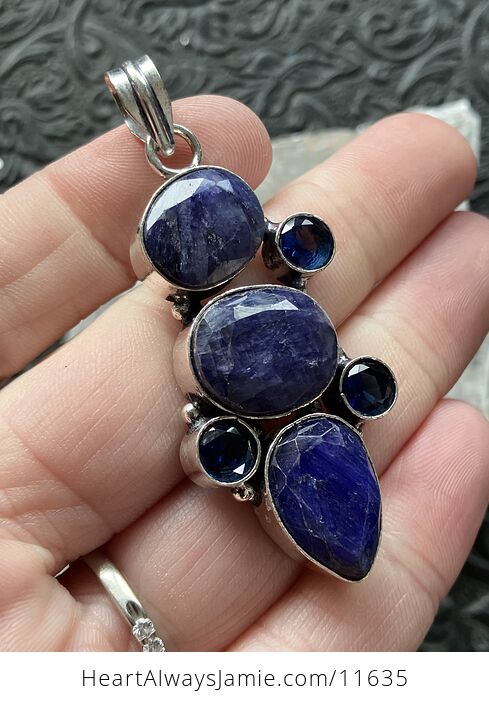Sapphire Blue Stone Crystal Pendant - #YlYBlyG8AKg-3
