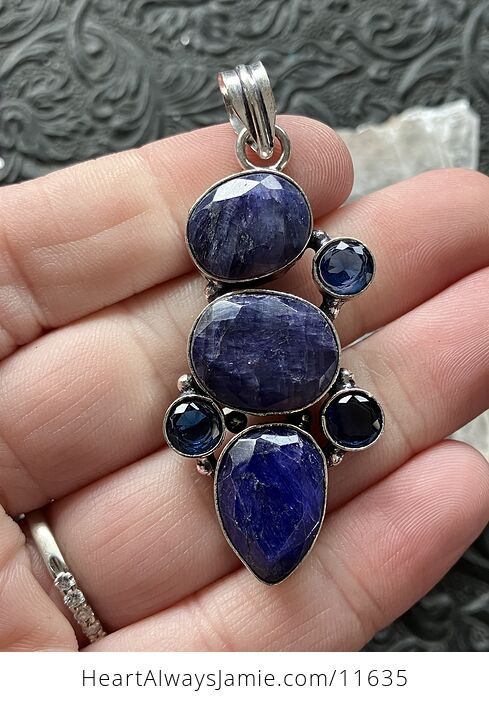 Sapphire Blue Stone Crystal Pendant - #YlYBlyG8AKg-2