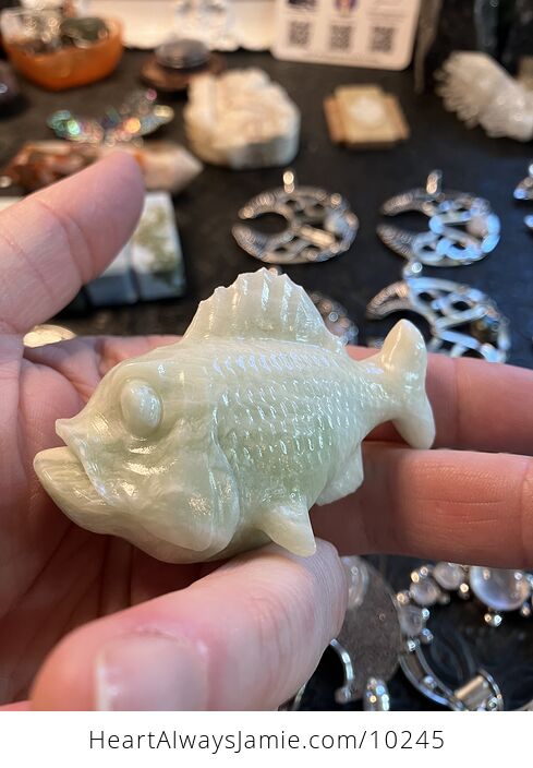 Scary Fish Natural Xiu Jade Crystal Carving - #10Jb3H1mPLQ-3