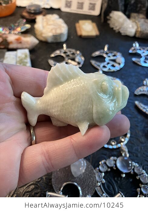 Scary Fish Natural Xiu Jade Crystal Carving - #10Jb3H1mPLQ-1