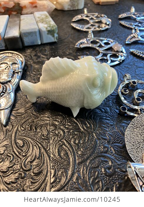 Scary Fish Natural Xiu Jade Crystal Carving - #10Jb3H1mPLQ-6