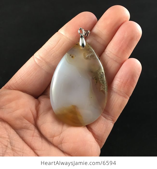 Scenic Dendritic Agate Stone Jewelry Pendant - #moUTepy5p8U-1
