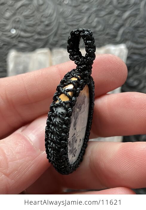 Scenic Maligano Jasper Thread Wrapped Crystal Stone Jewelry Pendant - #1R291ZYPFDg-4