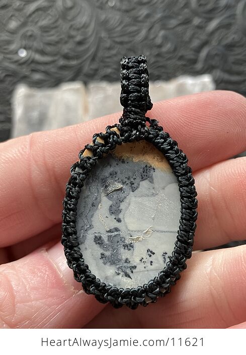 Scenic Maligano Jasper Thread Wrapped Crystal Stone Jewelry Pendant - #1R291ZYPFDg-5