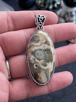 Sea Ocean Jasper Crystal Stone Jewelry Pendant #ct7dDQJyxQ4