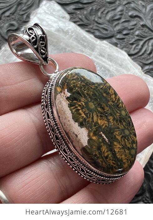 Sea Ocean Jasper Crystal Stone Jewelry Pendant - #4xa9OBA7hFM-1