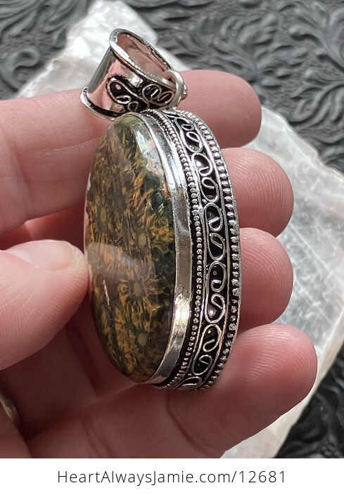 Sea Ocean Jasper Crystal Stone Jewelry Pendant - #4xa9OBA7hFM-2