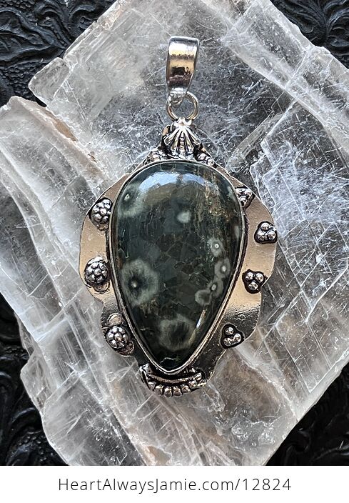 Sea Ocean Jasper Crystal Stone Jewelry Pendant - #n4a0kDuxLRk-1