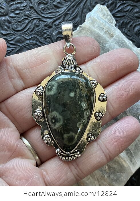 Sea Ocean Jasper Crystal Stone Jewelry Pendant - #n4a0kDuxLRk-2