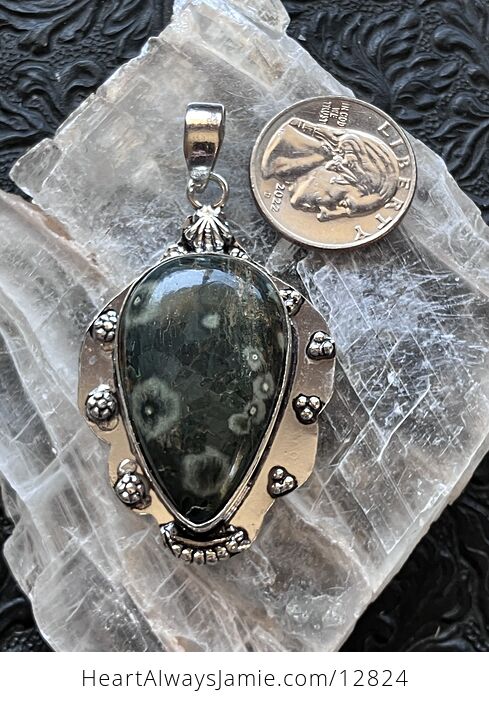 Sea Ocean Jasper Crystal Stone Jewelry Pendant - #n4a0kDuxLRk-6