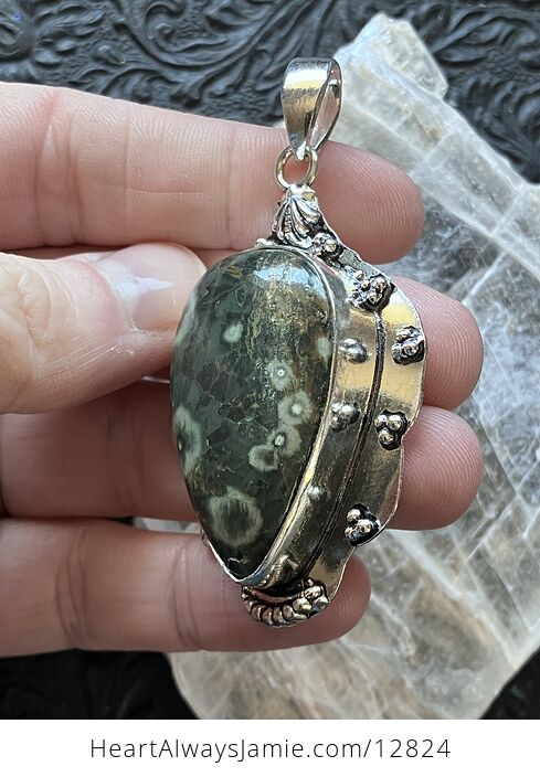 Sea Ocean Jasper Crystal Stone Jewelry Pendant - #n4a0kDuxLRk-4