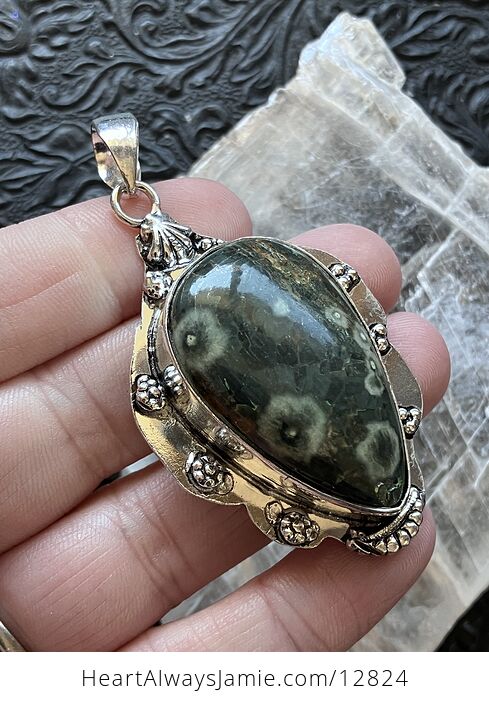 Sea Ocean Jasper Crystal Stone Jewelry Pendant - #n4a0kDuxLRk-3