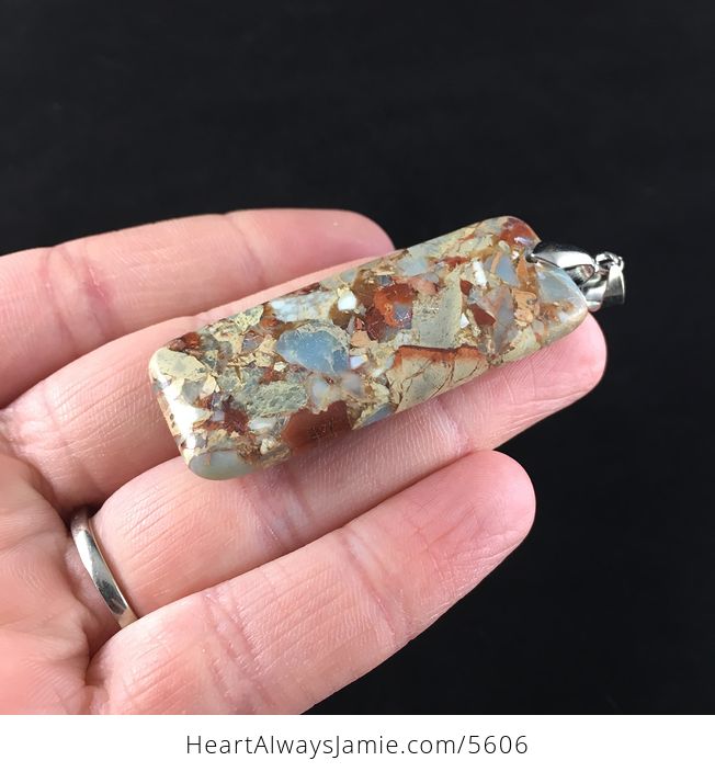 Sea Sediment Jasper Stone Jewelry Pendant - #jcXcR6coUAE-3
