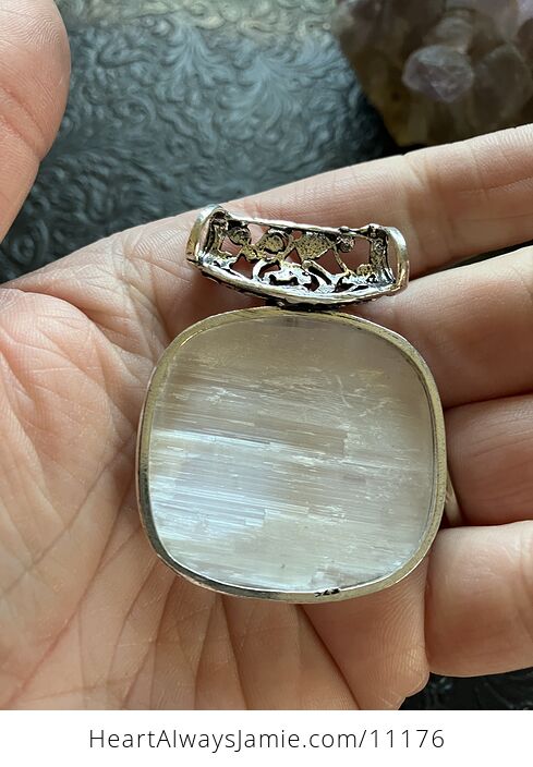 Selenite Crystal Stone Jewelry Pendant - #i52LluOh3bE-3