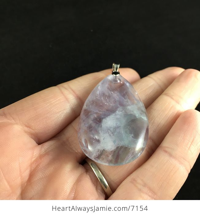 Semi Transparent Fluorite Stone Jewelry Pendant - #ndmZc0AWBto-2
