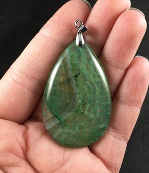 Semi Transparent Green Dragon Veins Stone Pendant #0wYhIXRuyfU