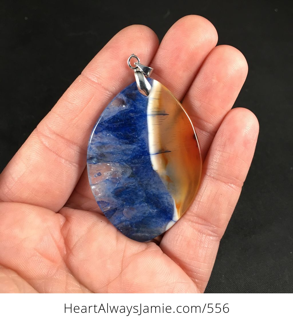 Semi Transparent Light Brown White and Blue Druzy Agate Stone