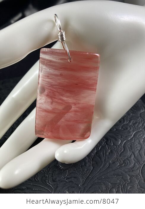 Semi Transparent Pink Cherry Quartz Pendant Jewelry - #s4SWfJjvhbA-6
