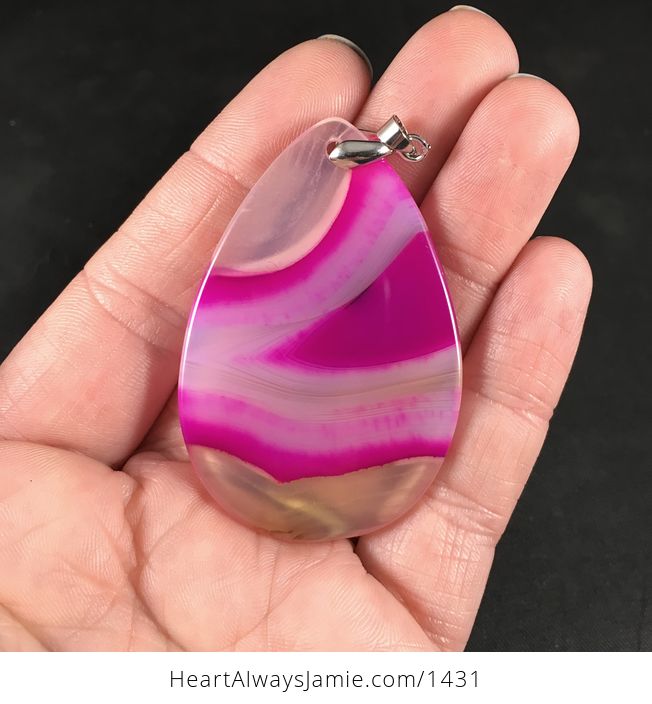 Semi Transparent Pink Stone Pendant Necklace - #3SGxDWEjvSU-2