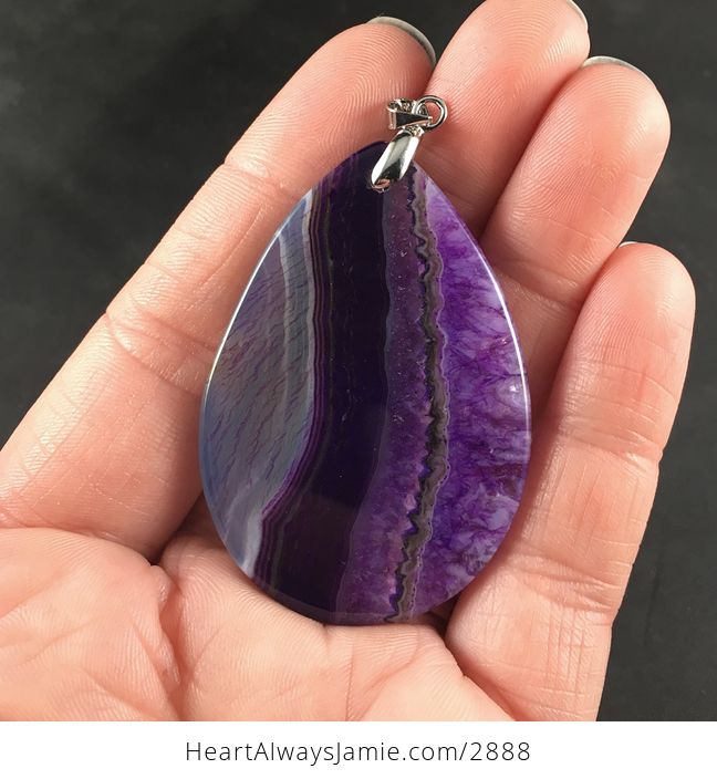 Semi Transparent Purple Drusy Stone Pendant Necklace - #b8c1rJrx3Ac-2