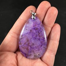 Semi Transparent Purple Druzy Agate Stone Pendant #vaUXLIsSu08