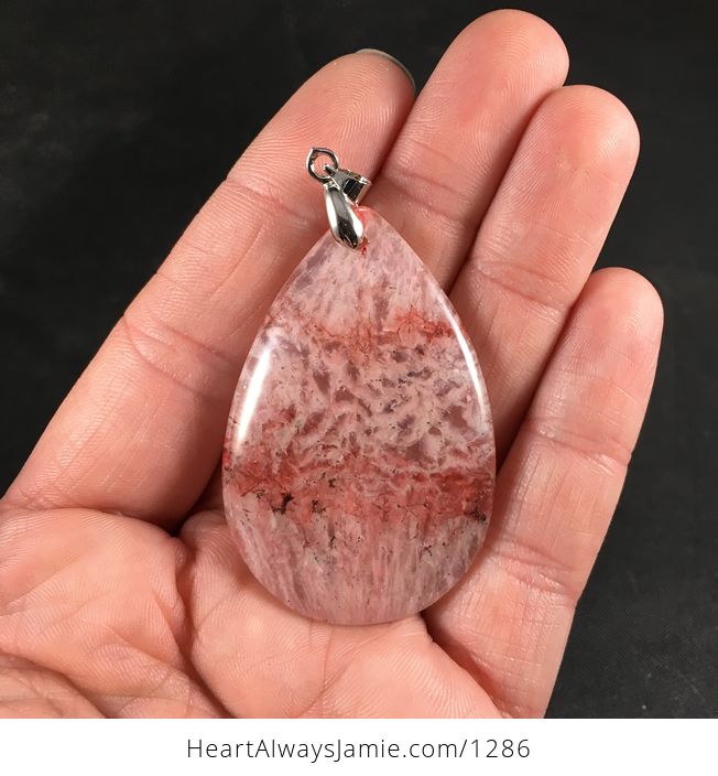Semi Transparent Red Drusy Stone Pendant - #gCJdhjlLEYM-1