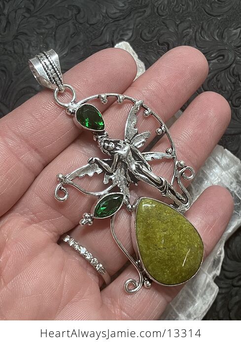 Serpentine and Green Stone Fairy Crystal Jewelry Pendant - #fzx1s6D1jvg-2