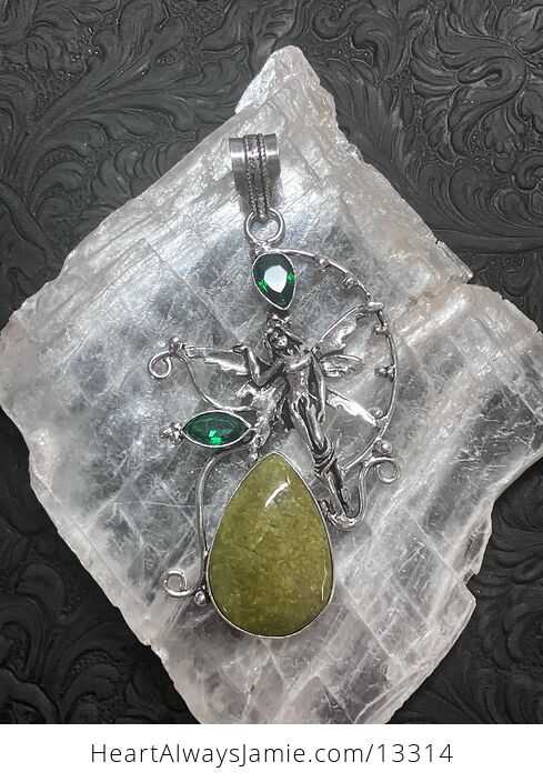 Serpentine and Green Stone Fairy Crystal Jewelry Pendant - #fzx1s6D1jvg-5