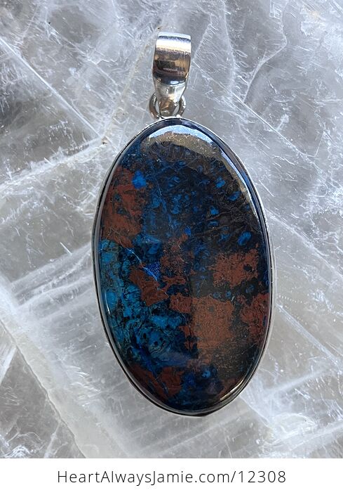 Shattuckite and Cuprite Stone Crystal Pendant Jewelry - #4CpURlSdIKo-2