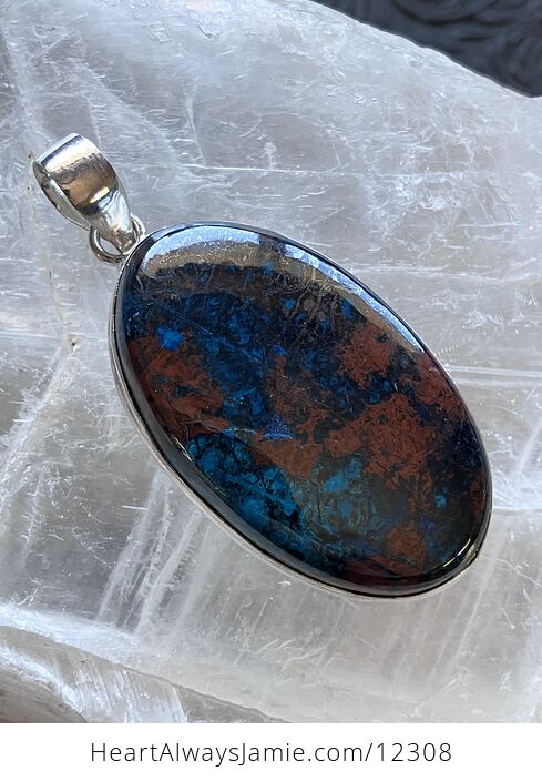 Shattuckite and Cuprite Stone Crystal Pendant Jewelry - #4CpURlSdIKo-1