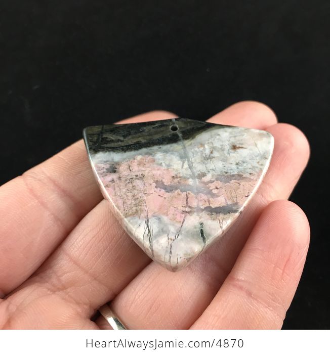 Shield Shaped Rhodonite Stone Jewelry Pendant - #OJmJxzd4WSw-2