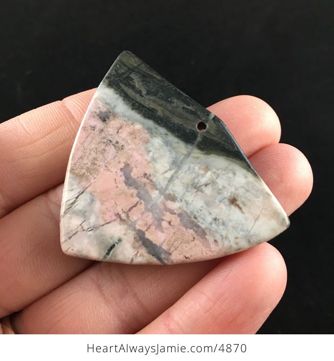 Shield Shaped Rhodonite Stone Jewelry Pendant - #OJmJxzd4WSw-3
