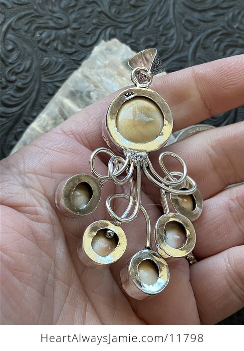 Shiva Eye Shell and Pietersite Gemstone Jewelry Crystal Fidget Pendant - #Y4tsBHOyavY-4