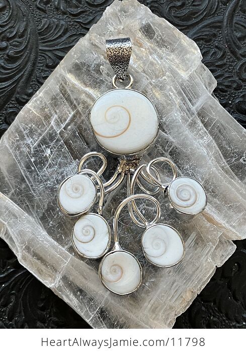 Shiva Eye Shell and Pietersite Gemstone Jewelry Crystal Fidget Pendant - #Y4tsBHOyavY-6