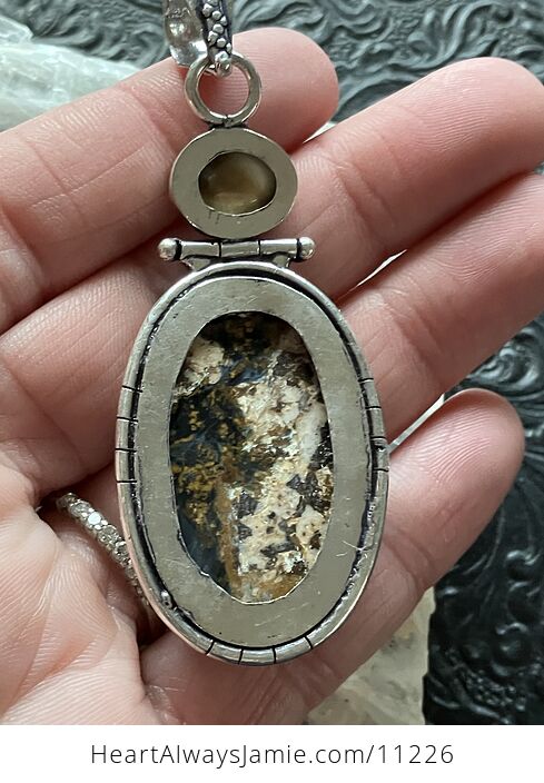 Shiva Eye Shell and Pietersite Gemstone Jewelry Crystal Fidget Pendant - #lmRCuR3pM8k-9