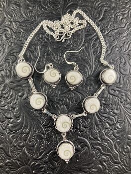 Shiva Eye Shell Link Necklace and Earring Jewelry Set #JKk1qV99WSk