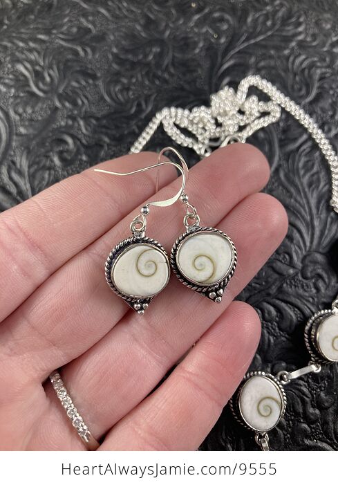 Shiva Eye Shell Link Necklace and Earring Jewelry Set - #JKk1qV99WSk-3