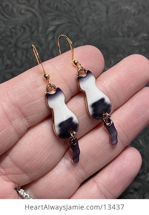 Siamese Cat Dangly Tail Earrings - #23amycnQ2IE-2