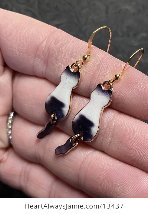 Siamese Cat Dangly Tail Earrings - #23amycnQ2IE-3