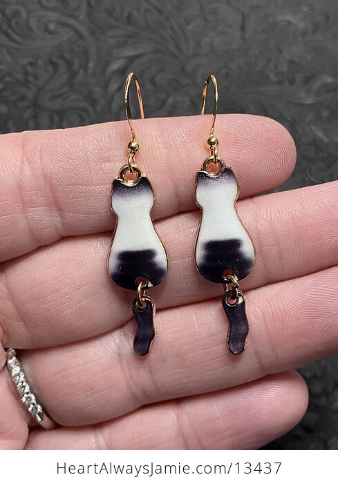 Siamese Cat Dangly Tail Earrings - #23amycnQ2IE-1