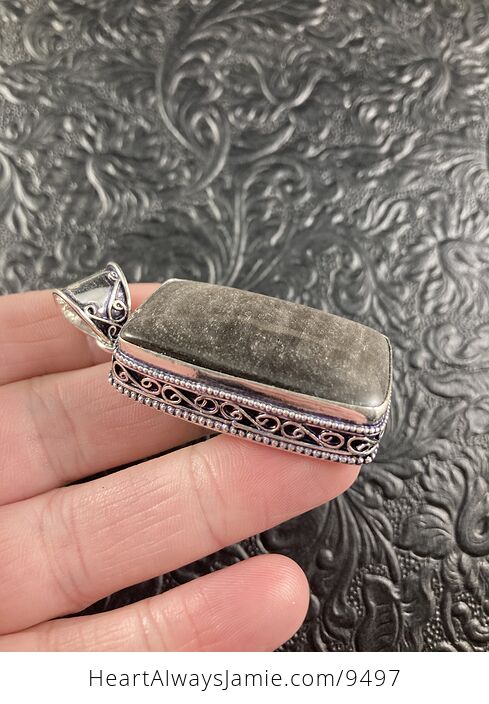 Silver Sheen Obsidian Crystal Stone Jewelry Pendant - #CsK8Qn2XJAY-2