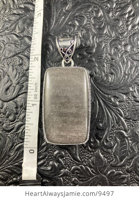 Silver Sheen Obsidian Crystal Stone Jewelry Pendant - #CsK8Qn2XJAY-3