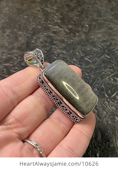 Silver Sheen Obsidian Crystal Stone Jewelry Pendant - #HomKhIYsz0Q-1