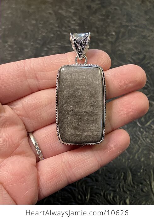 Silver Sheen Obsidian Crystal Stone Jewelry Pendant - #HomKhIYsz0Q-2