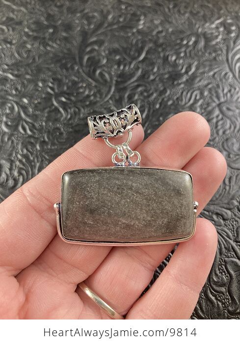 Silver Sheen Obsidian Crystal Stone Jewelry Pendant - #cTTyRlwr2NM-2