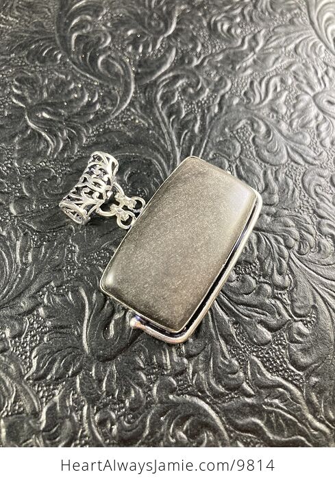 Silver Sheen Obsidian Crystal Stone Jewelry Pendant - #cTTyRlwr2NM-5