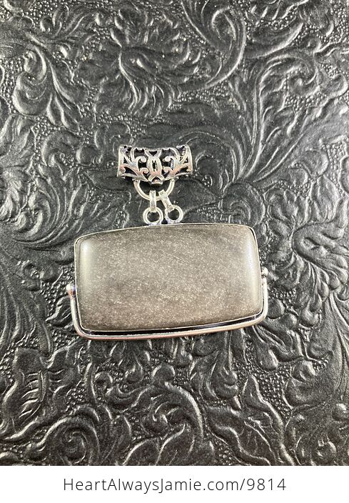Silver Sheen Obsidian Crystal Stone Jewelry Pendant - #cTTyRlwr2NM-1