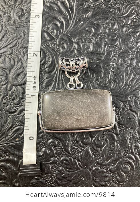 Silver Sheen Obsidian Crystal Stone Jewelry Pendant - #cTTyRlwr2NM-6